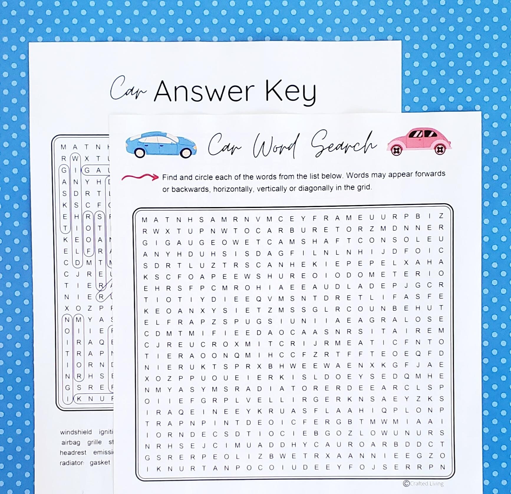 Car Printable Word Search Auto Word Puzzle Party Game Brain Teaser Game Home School Classroom Home Family Activity Vocabulary Game Etsy