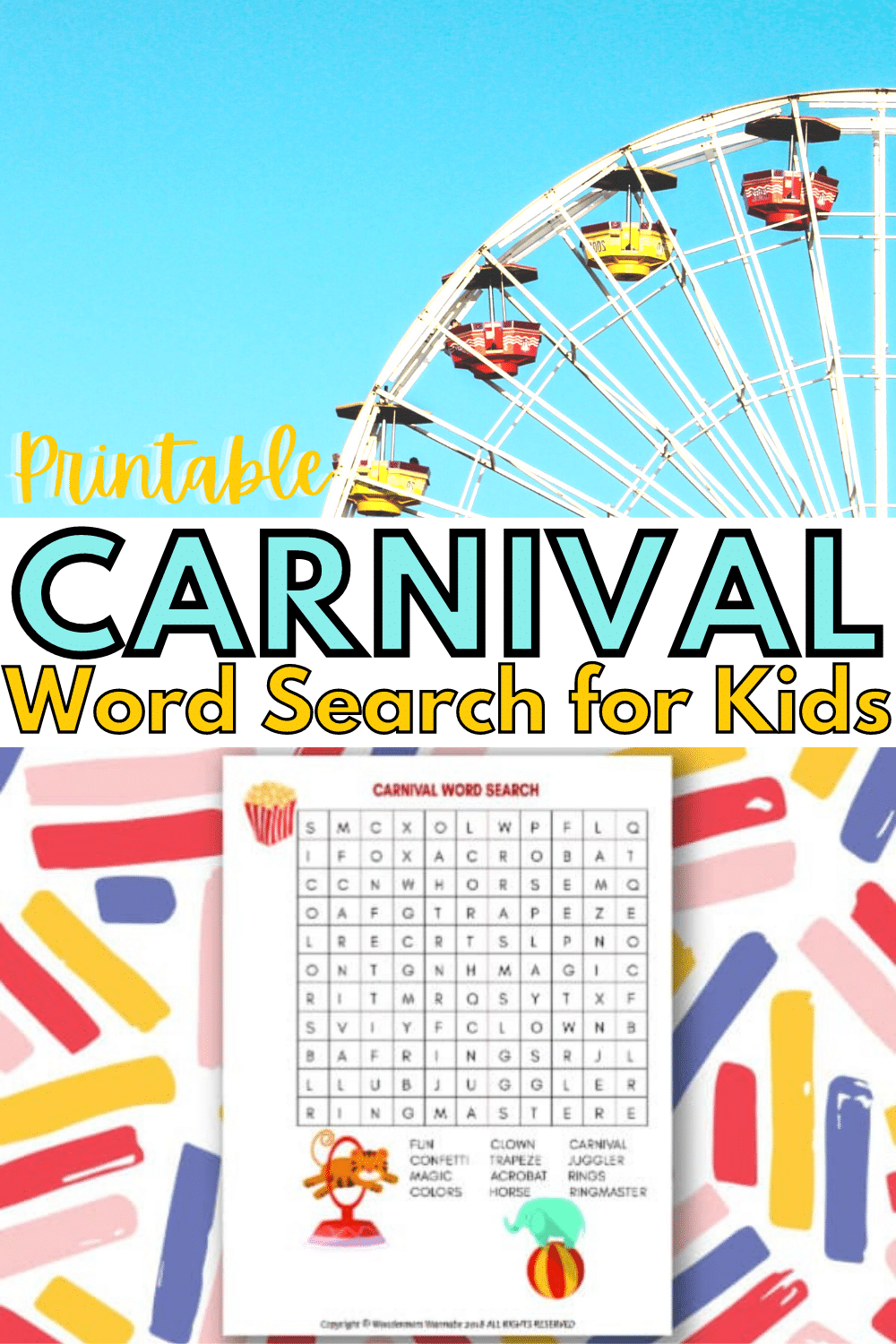 Carnival Word Search Printable