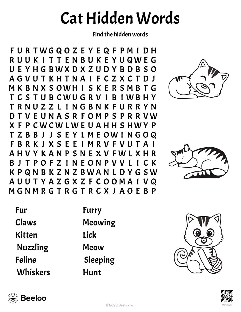 Cat themed Word Searches Beeloo Printable Crafts And Activities For Kids Cat themed Word Searches Beeloo Printable Crafts And Activities For Kids
