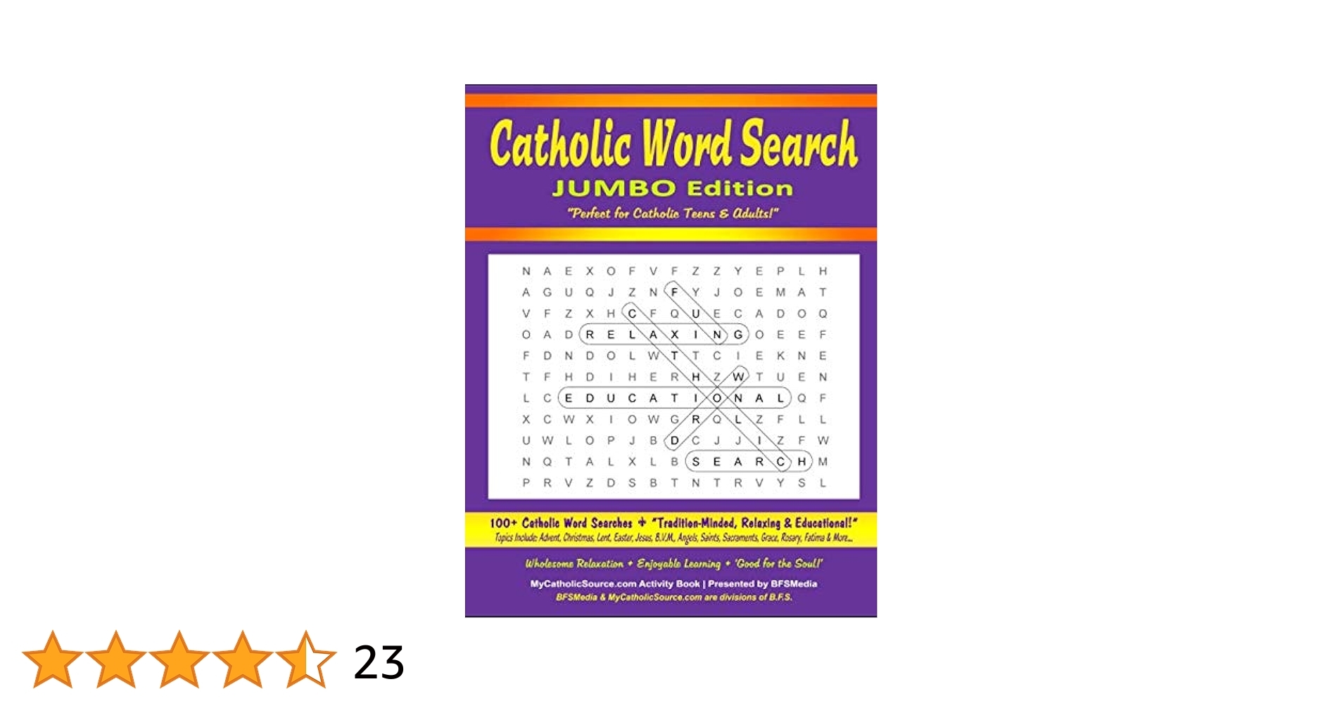 Catholic Word Search JUMBO Edition 100 Catholic Word Searches Incl Advent Christmas Lent Easter Jesus B V M Angels Saints Educational Catholic Activity Book Series Activity Book MyCatholicSource 9798612753162 Amazon 