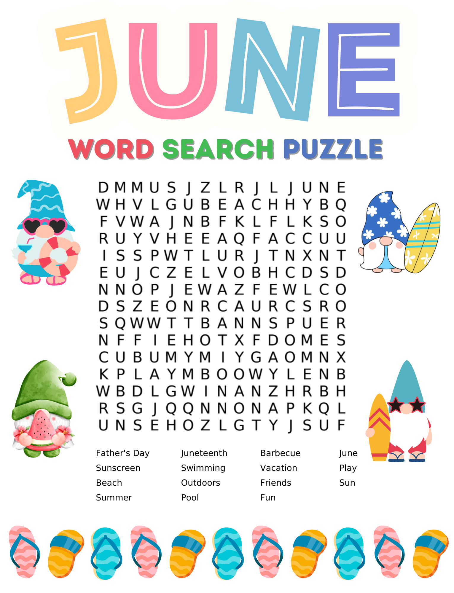 Free Printable Beach Word Search For Kids