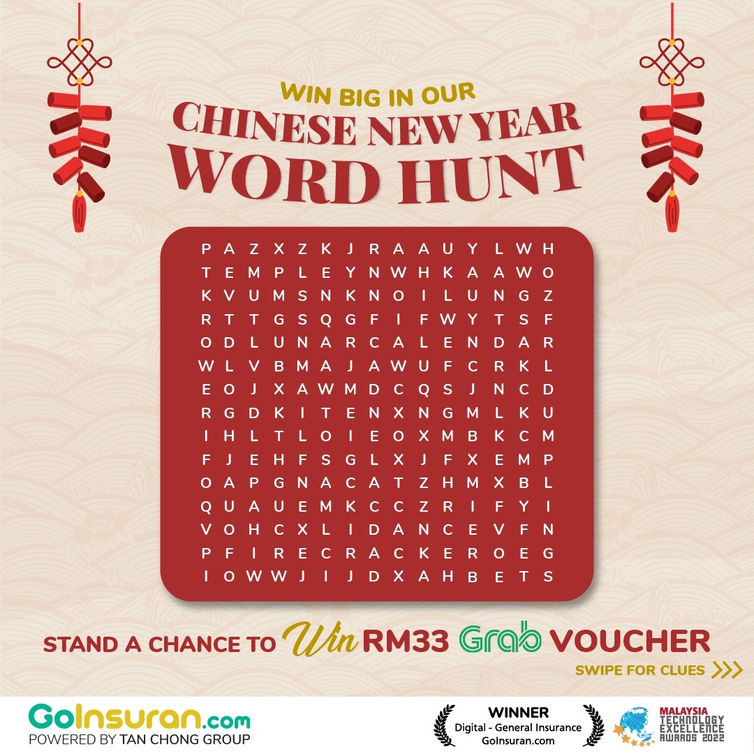 Chinese New Year Word Search GoInsuran