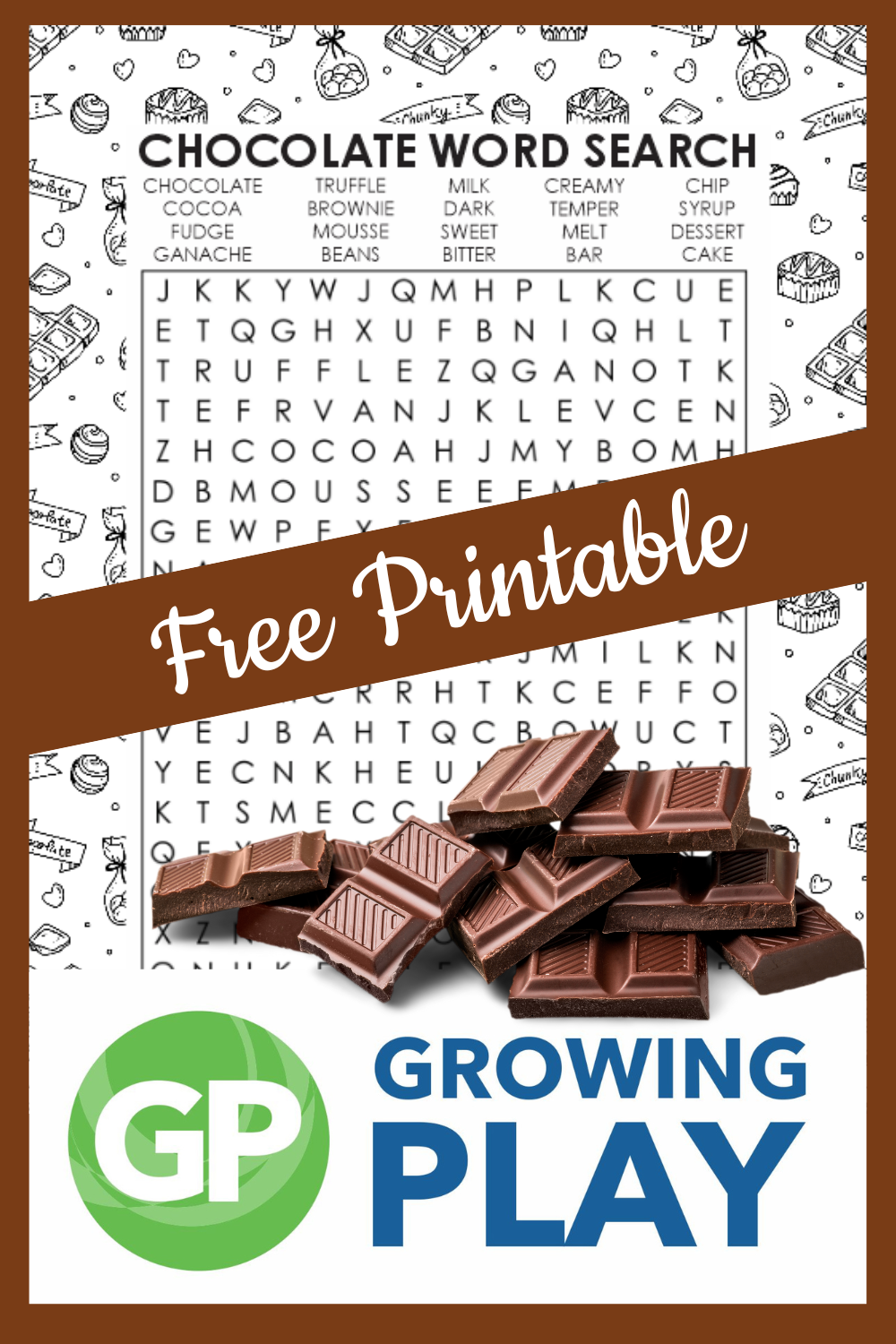 Chocolate Word Search Puzzle Print For Free Today Growing Play