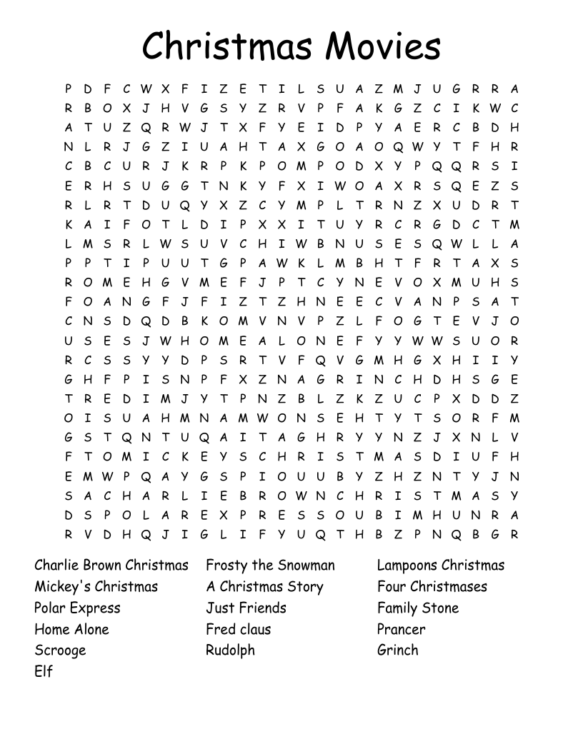Grinch Word Search Free Printable