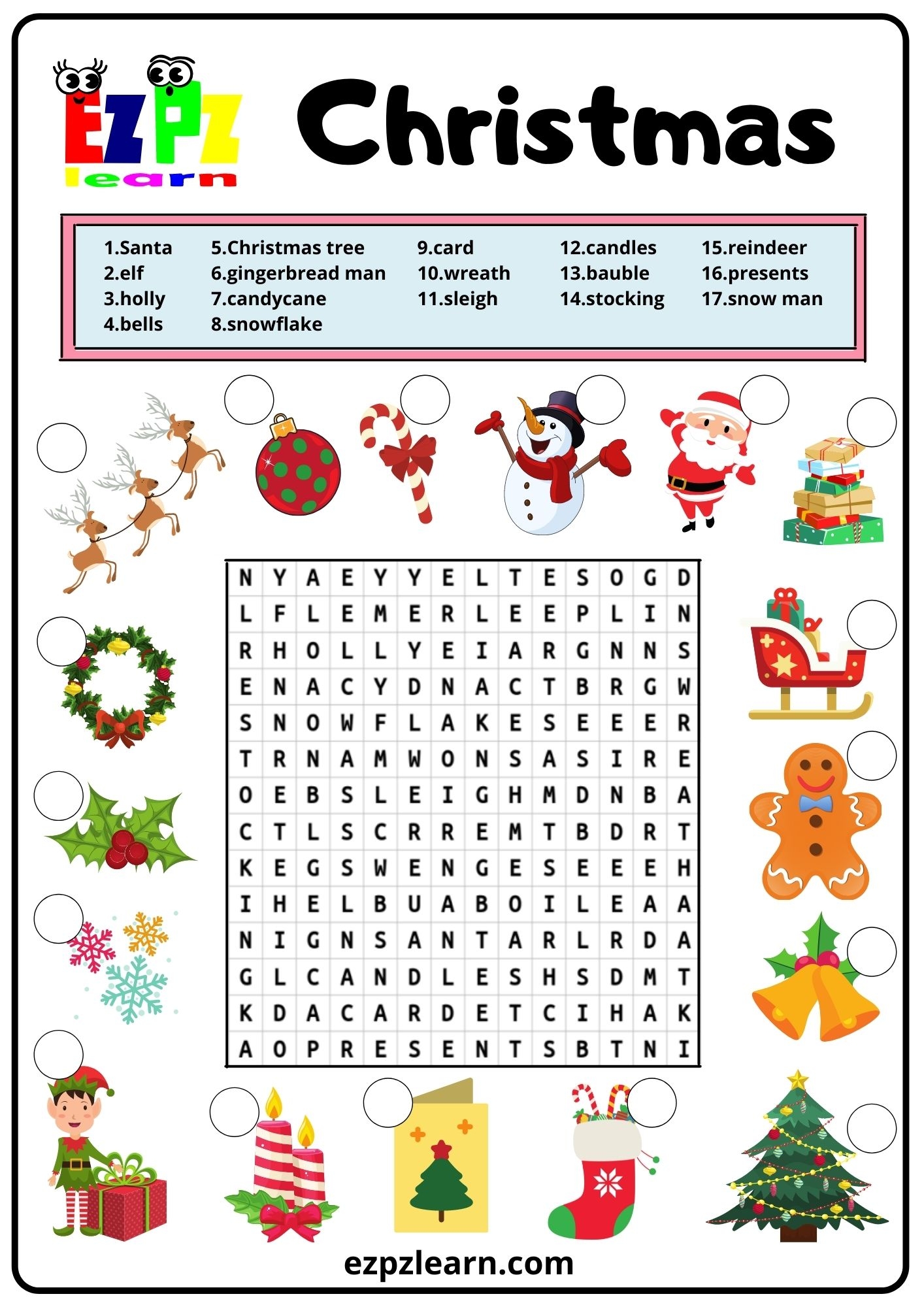 Candy Cane Word Search