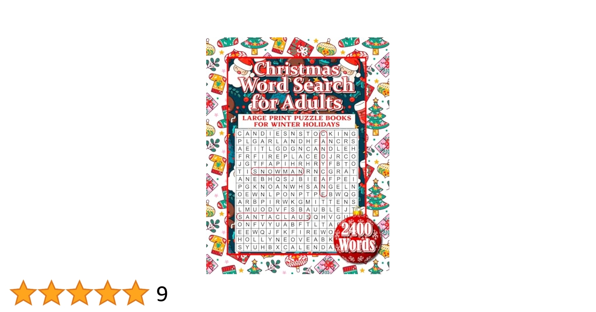 Christmas Word Search For Adults 2400 Words Large Print Puzzle Books For Winter Holidays Word Searches Crossword Puzzles And Games For Seniors And And Festive Fun Activity Book With Solutions PRESS 