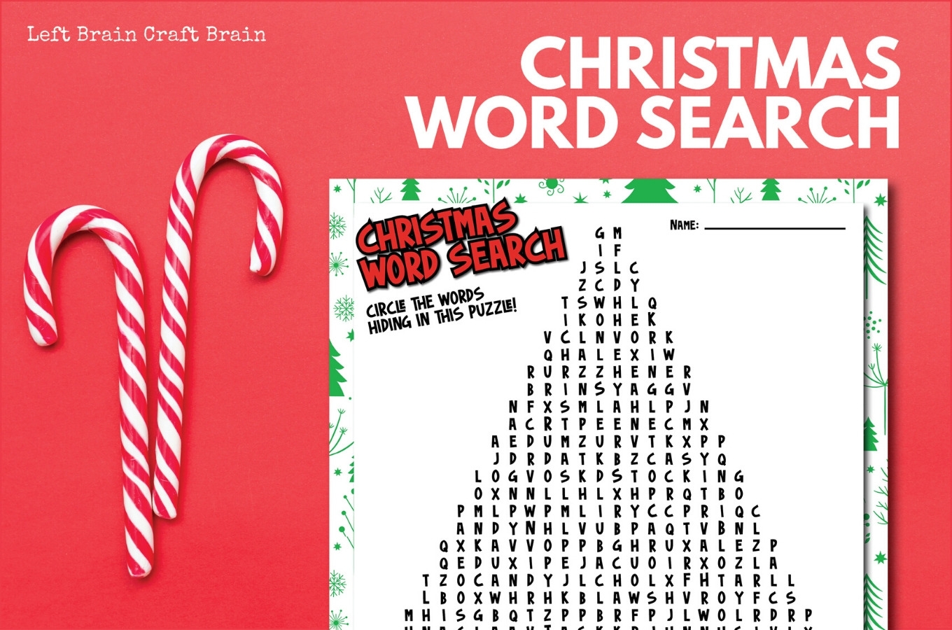 Christmas Word Search Left Brain Craft Brain