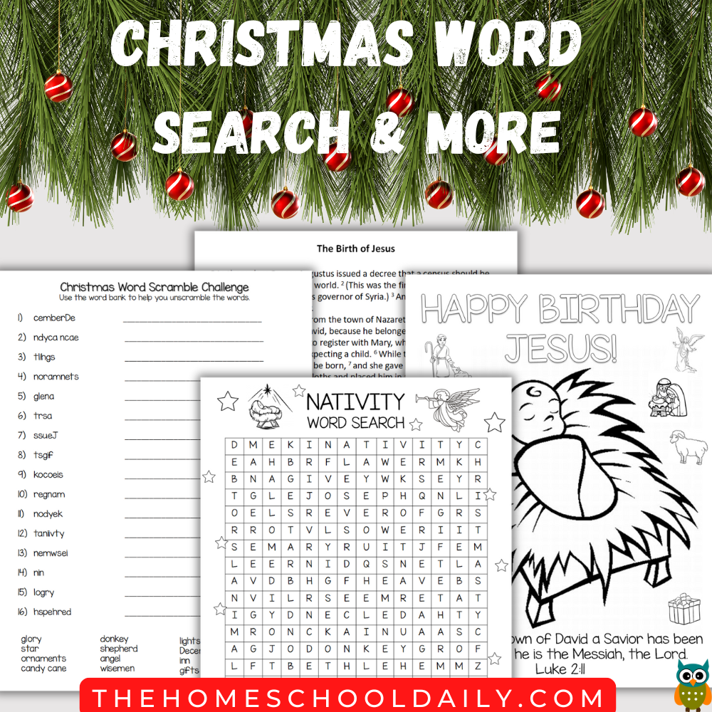 Christmas Word Search U0026 More The Homeschool Daily