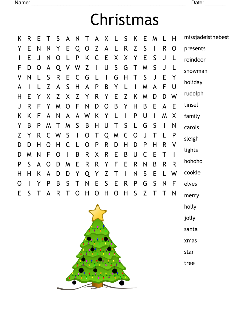 Christmas Word Search WordMint Christmas Word Search WordMint