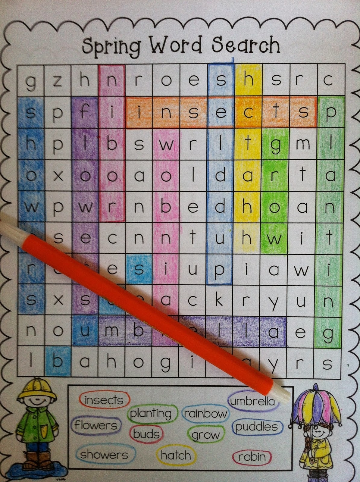 April Word Search Clipart