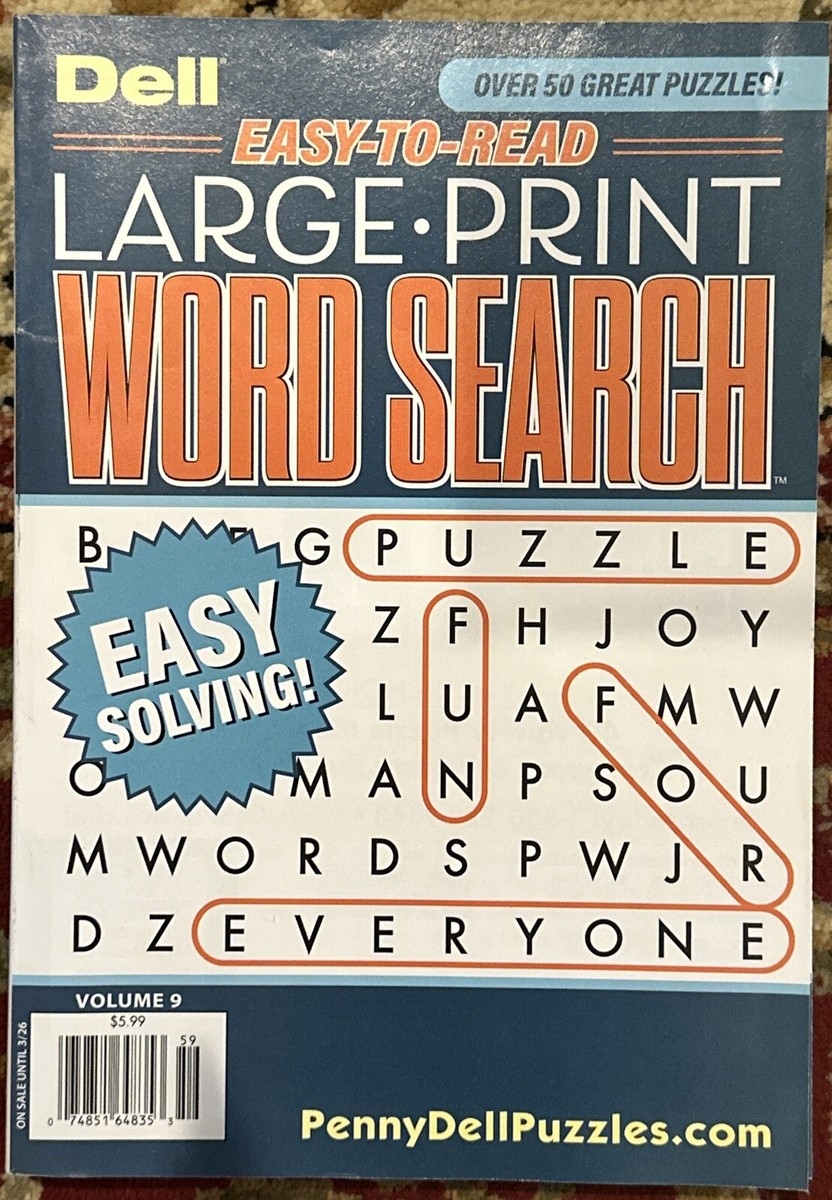 Dell Large Print Word Search Puzzles Magazine Volume 9 March 2024 EBay