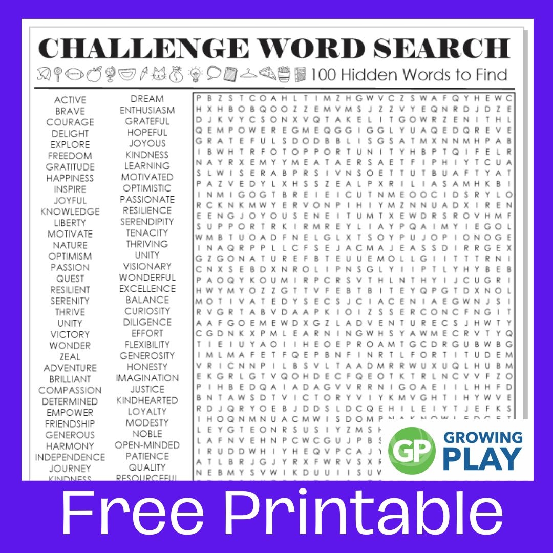Difficult Word Search Puzzle Free Challenge Printable Growing 