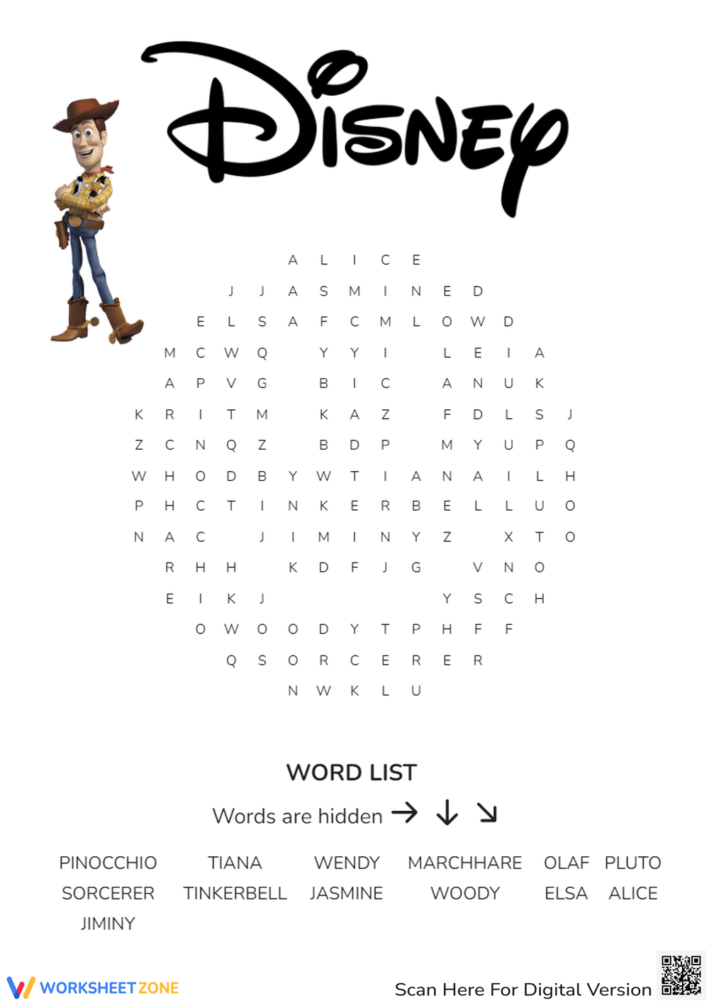 Printable Disney Word Searches For Adults