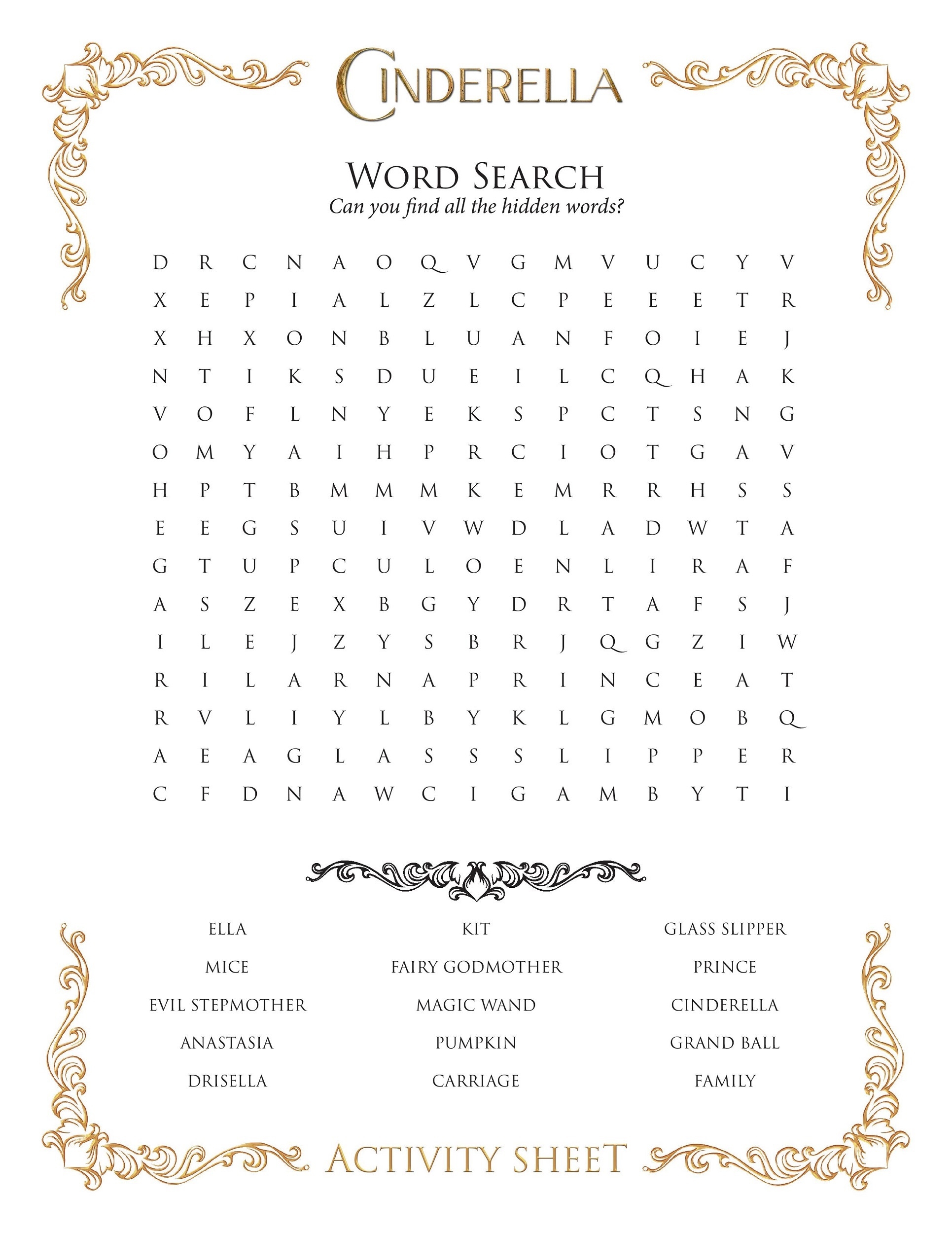 Disney Word Search Puzzles Activity Shelter