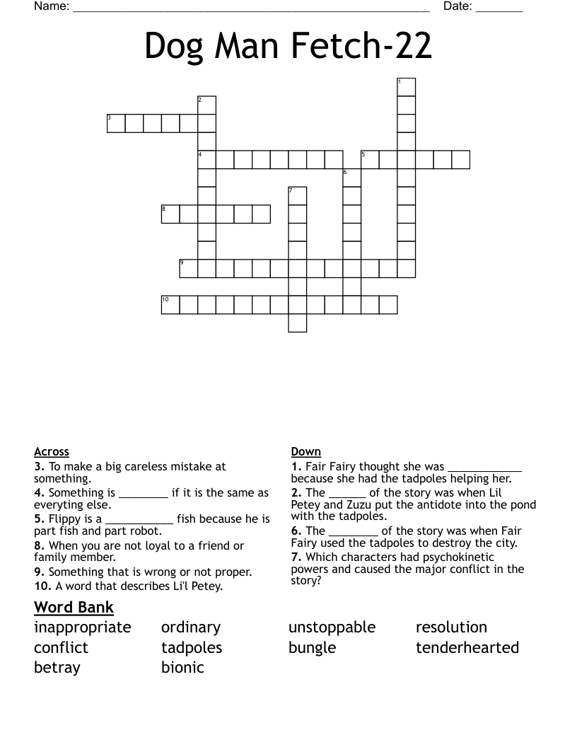 Dog Man Fetch 22 Word Search WordMint