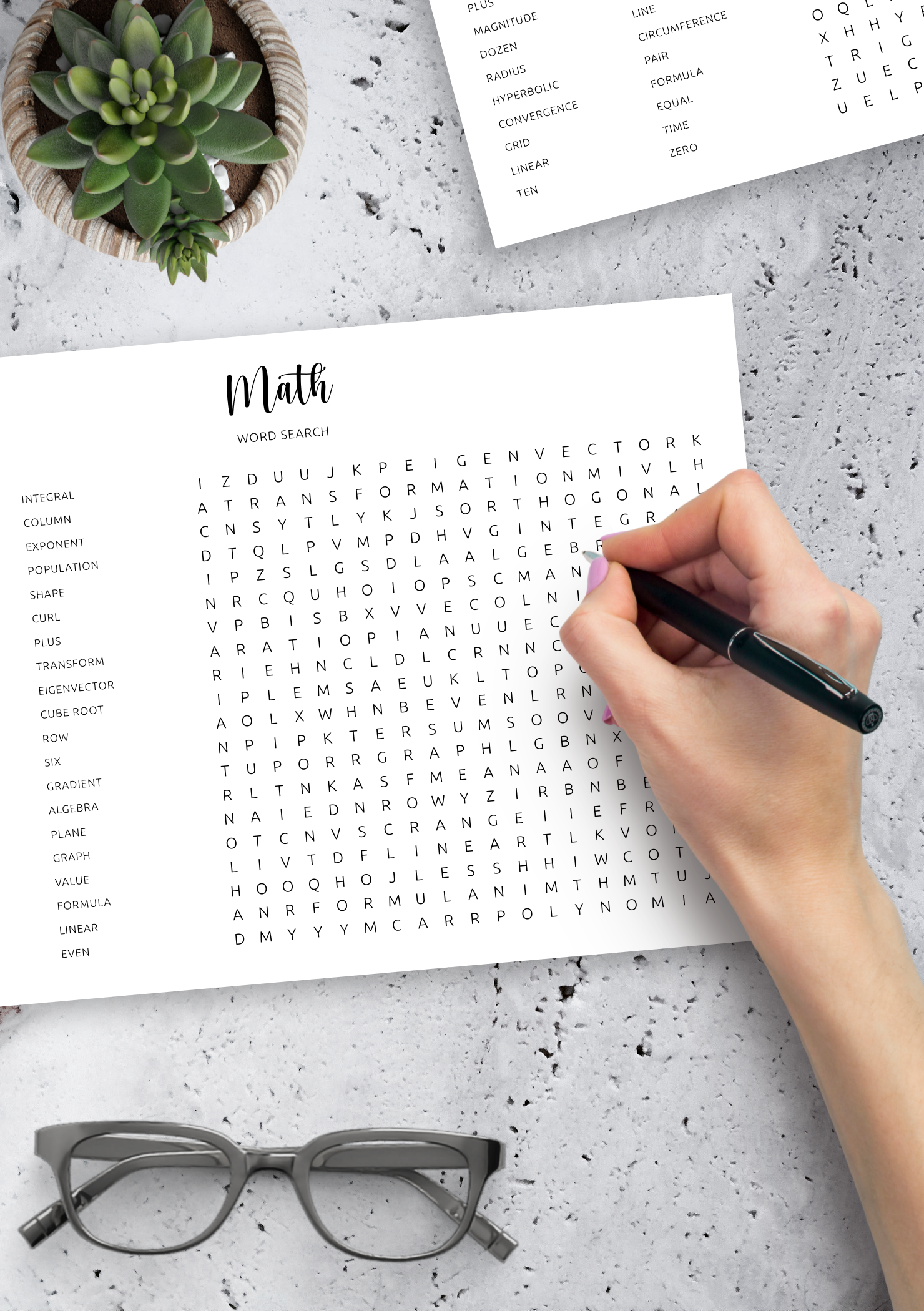 Download Printable Mathematics Word Search In PDF