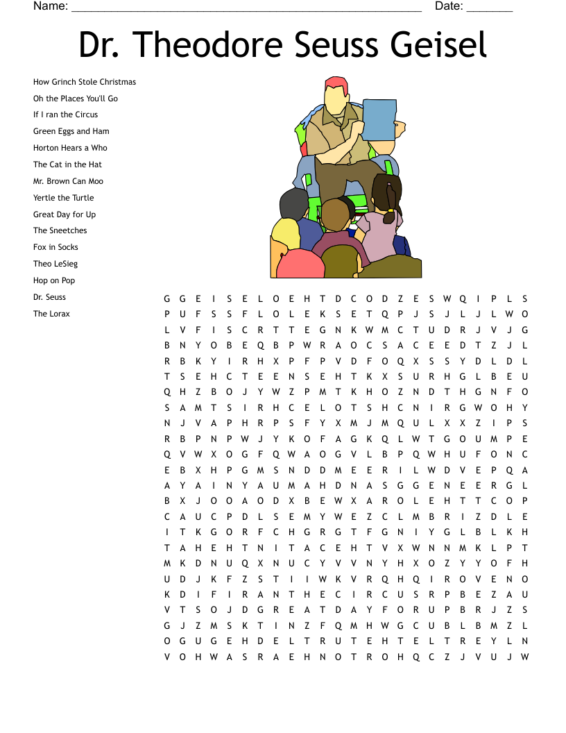 Free Printable Dr Seuss Word Search