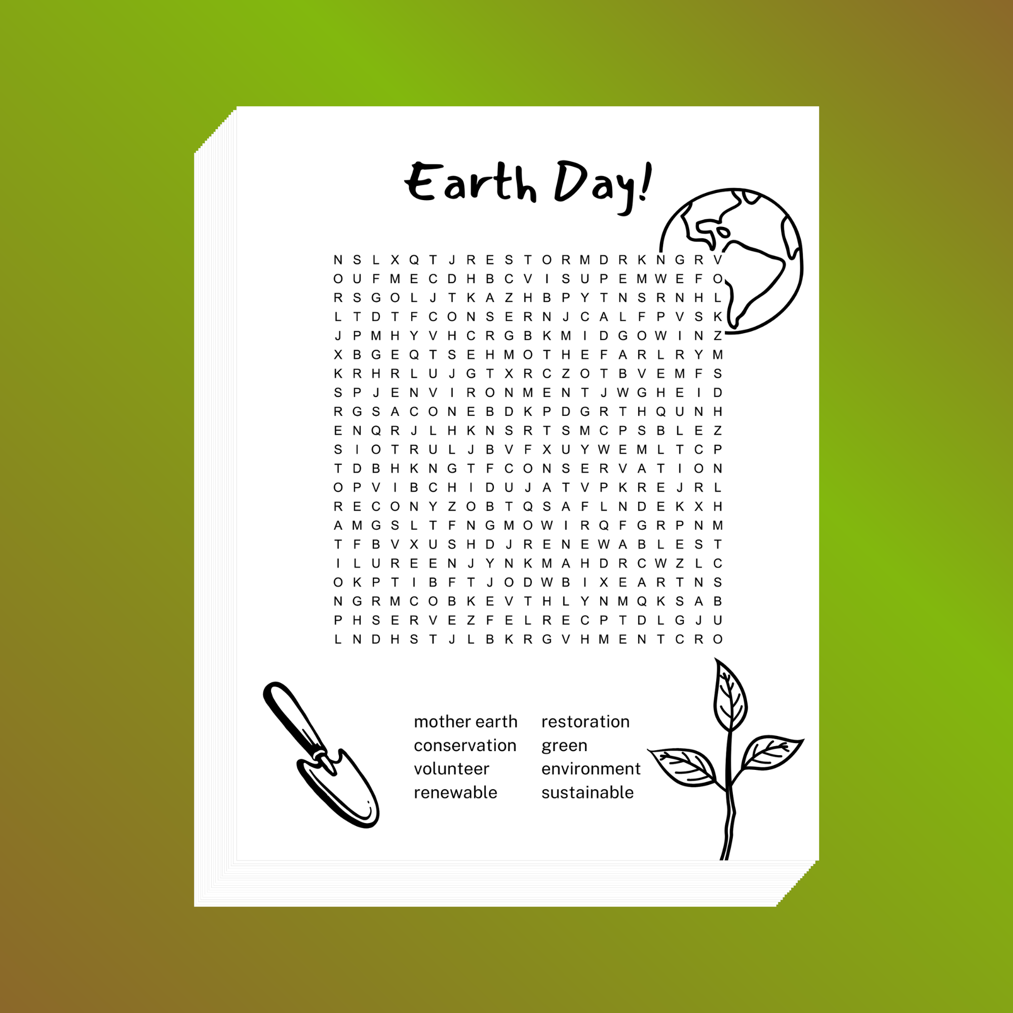 Earth Day Word Search Word Search Boss