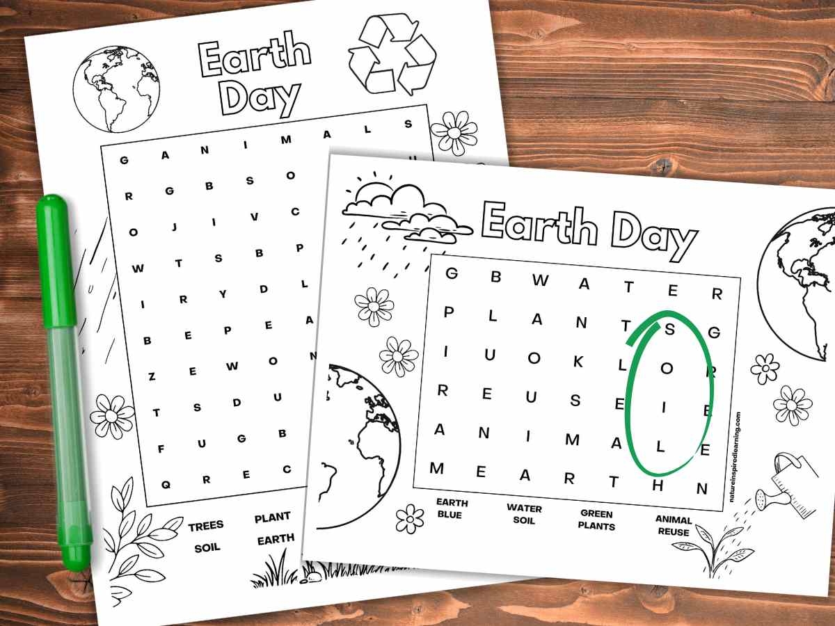 Earth Day Word Search Free Printable