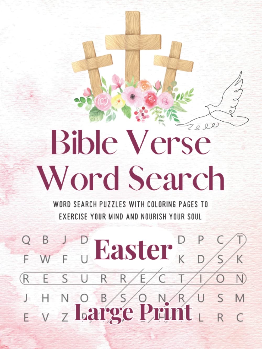 Easter Bible Verse Word Search 2 in 1 Word Search Puzzle Book And Coloring Book With Easter themed Bible Verses Large Print Hope Kylie 9798442234435 Amazon Books