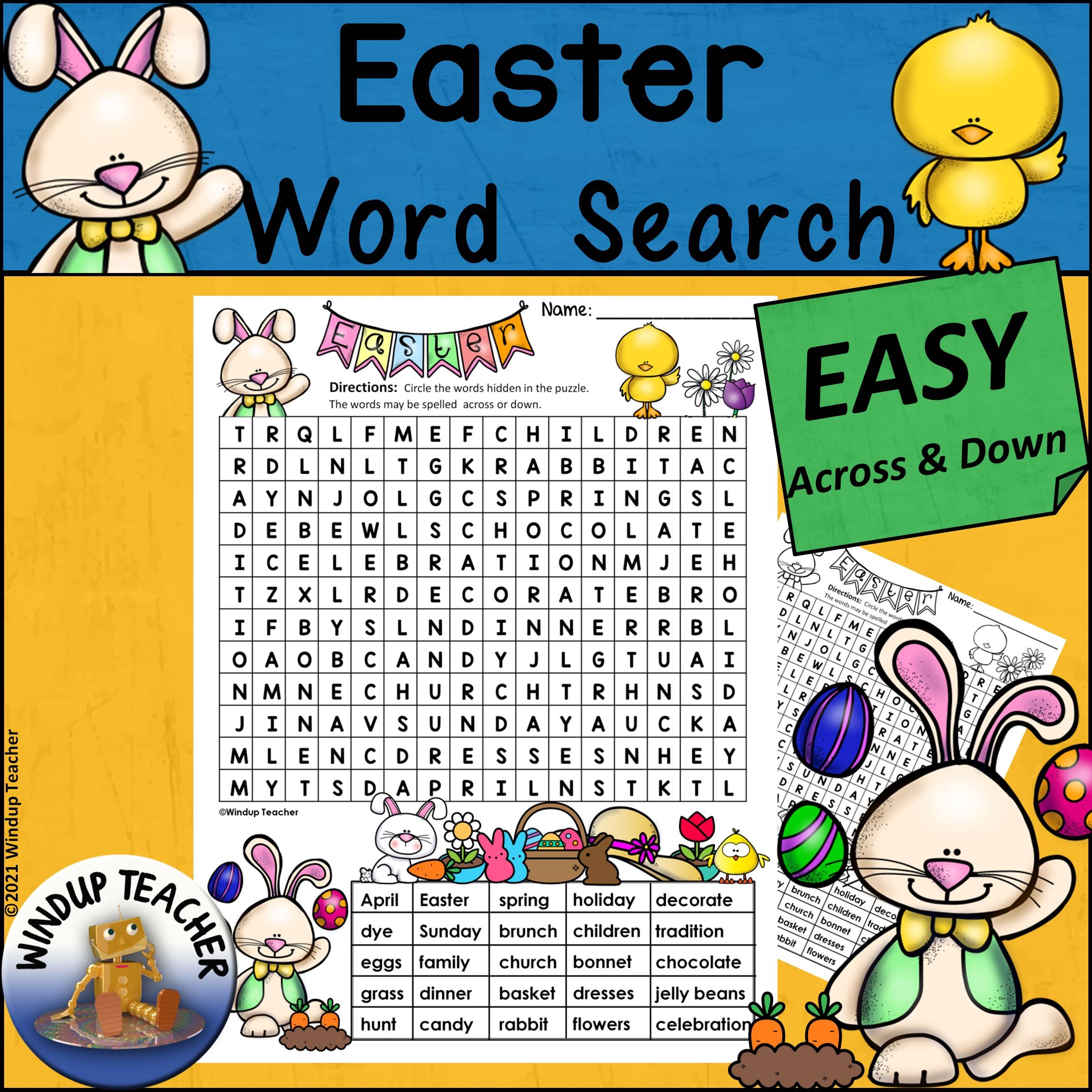 Easter Word Search EASY Made By Teachers Easter Word Search EASY Made By Teachers