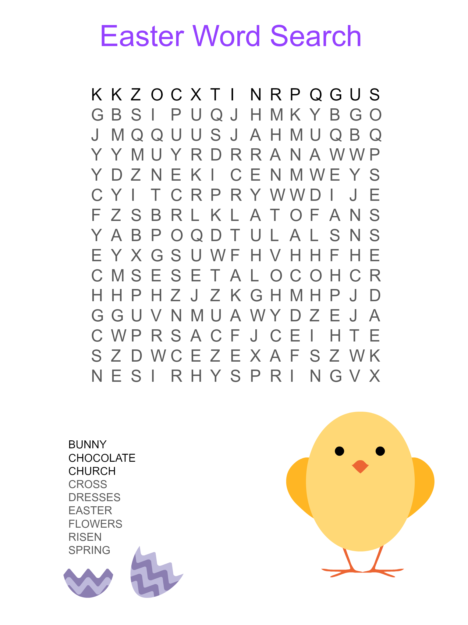Easter Word Search Puzzles Printable