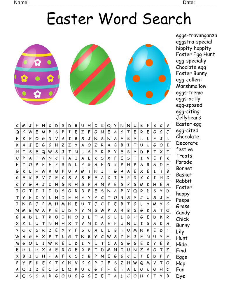Easter Word Search WordMint