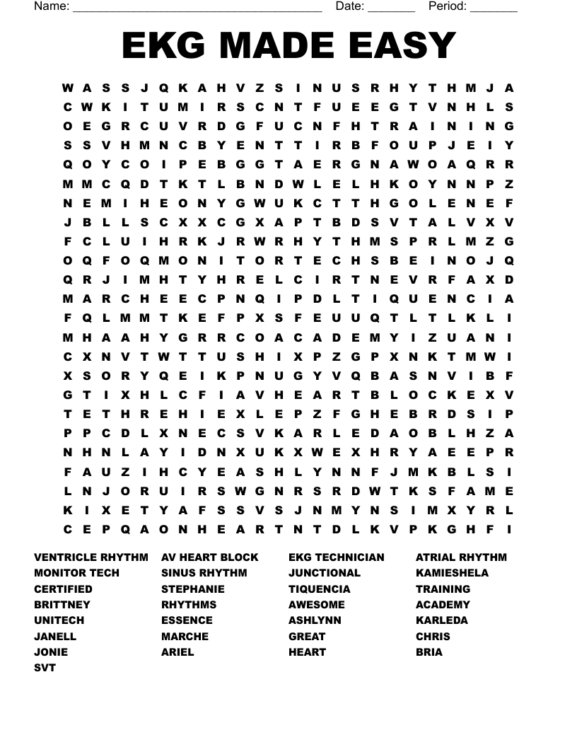 Easy Printable Word Search Puzzles