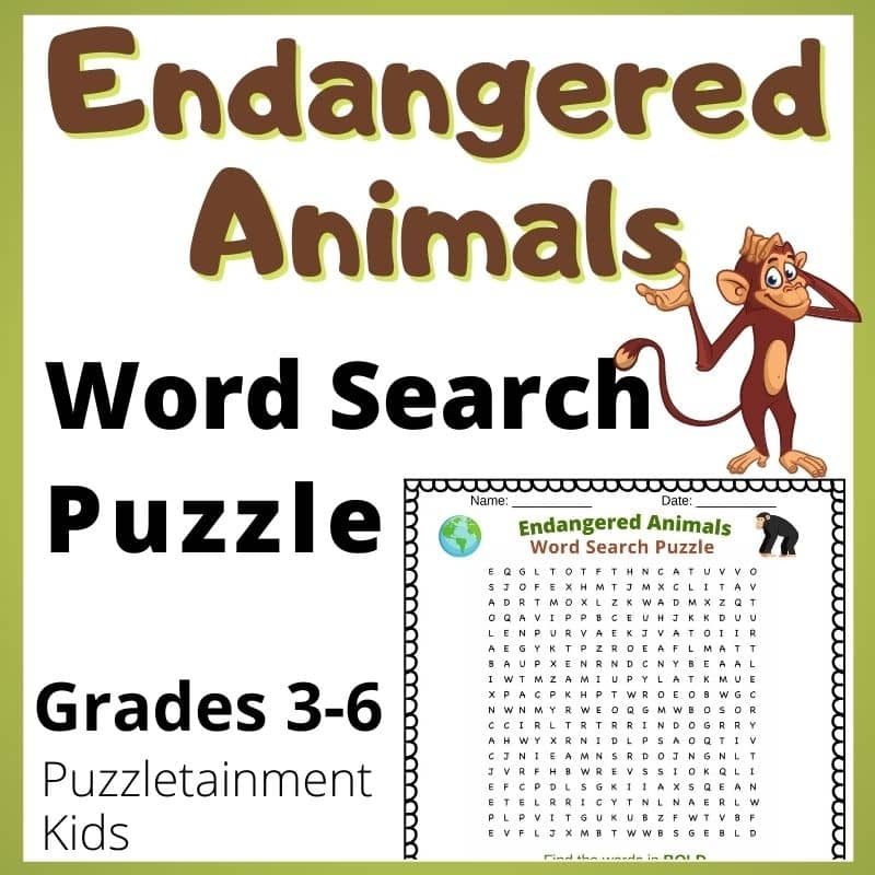 Endangered Animals Word Search Puzzle free Printable PDF Puzzletainment Publishing Endangered Animals Word Search Puzzle free Printable PDF Puzzletainment Publishing