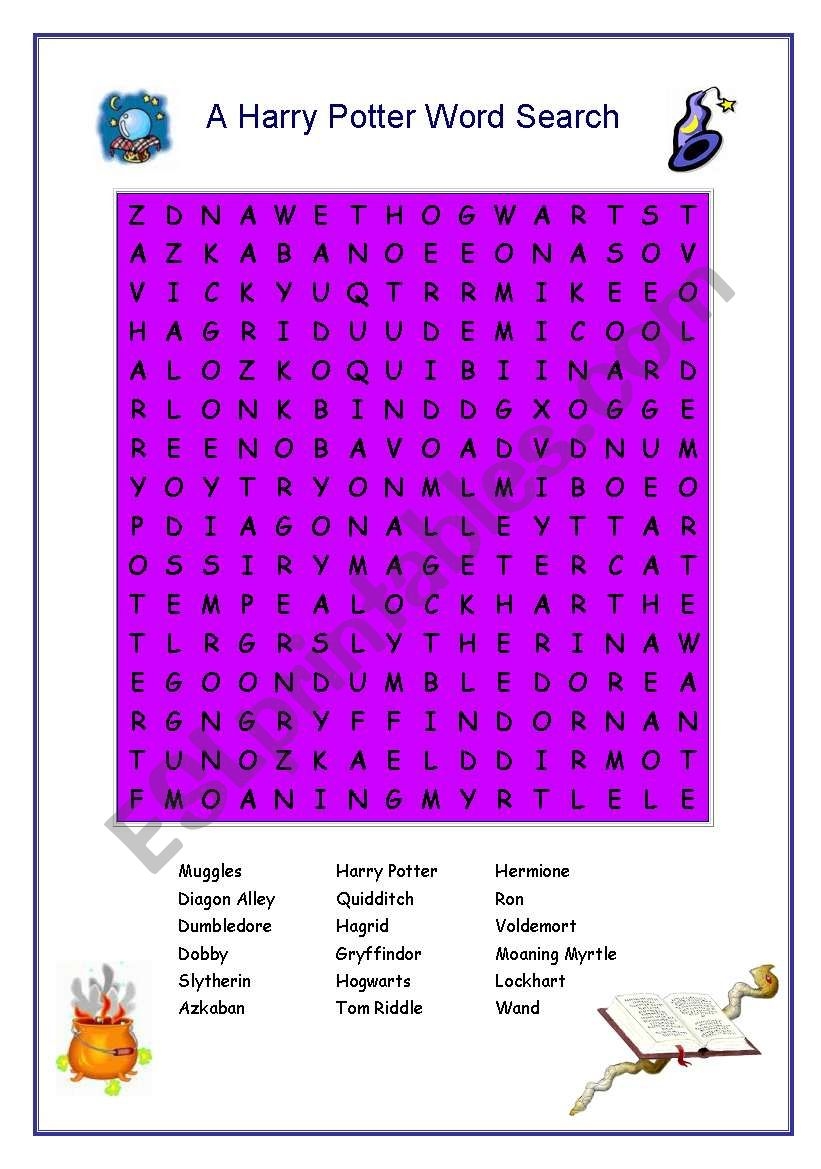 Harry Potter Word Search Printable