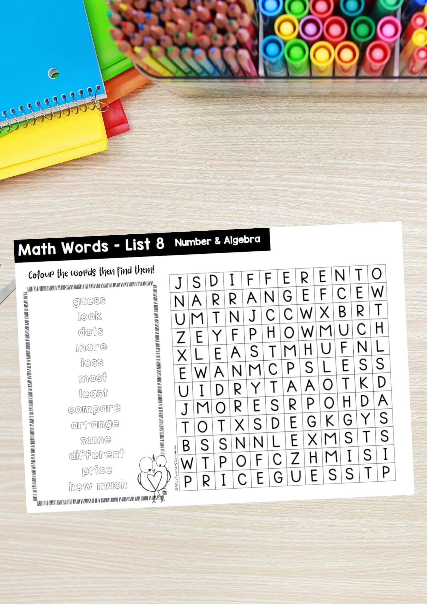 EYFS Math Vocabulary Printables A Plus Teacher Club