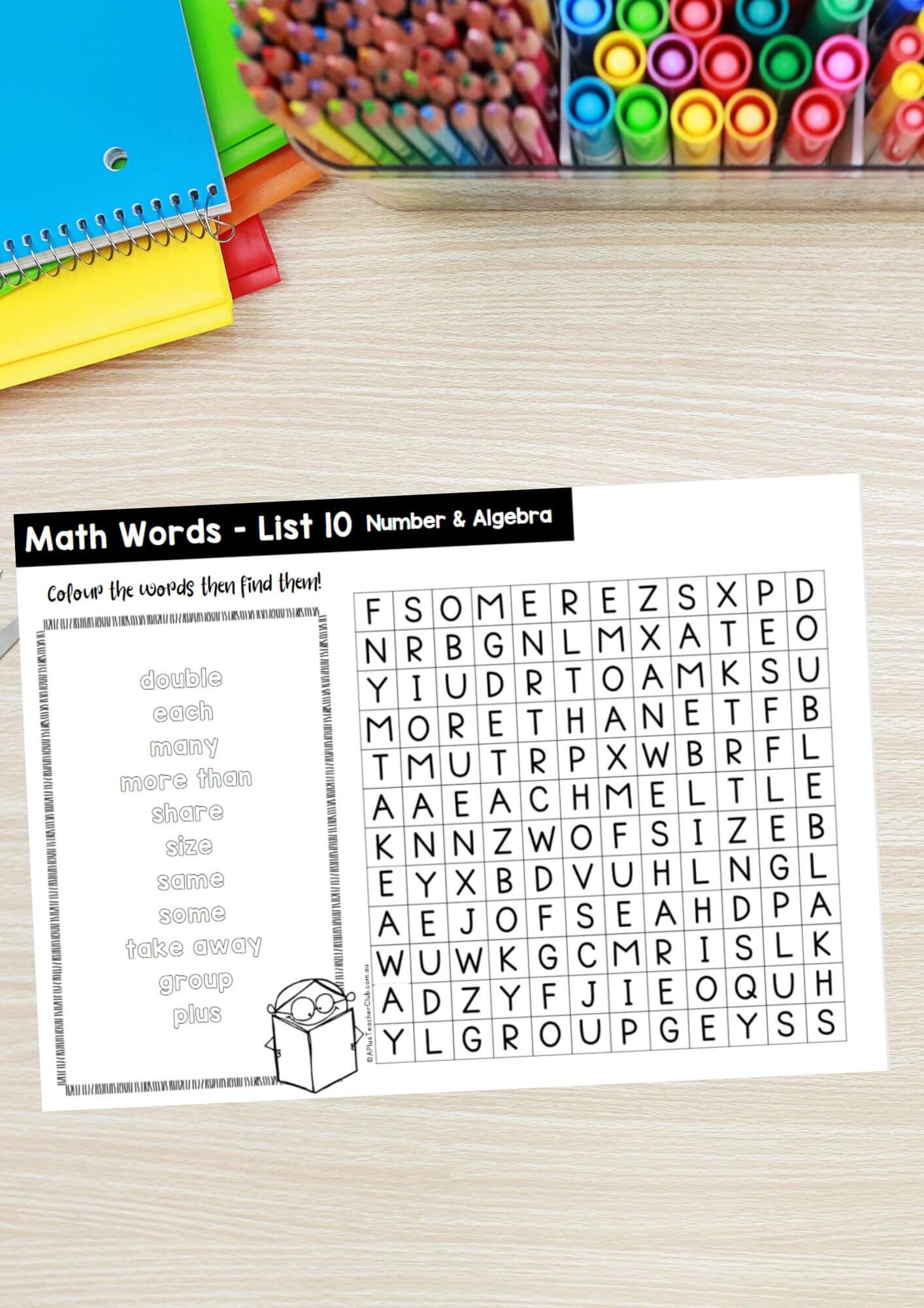 Math Word Search Printable Kids