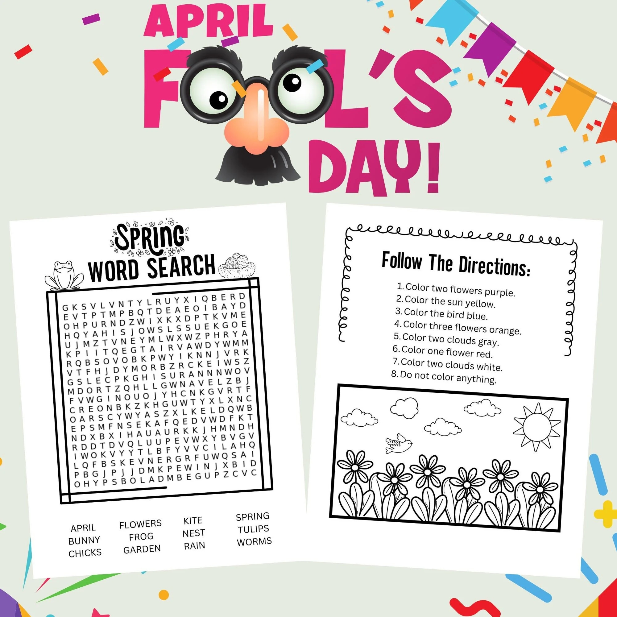 Fake Word Search april Fools Day Tricks For Kids april Fools Day Activities impossible Puzzle april Fools Day jokes For Kids easy Printable Etsy