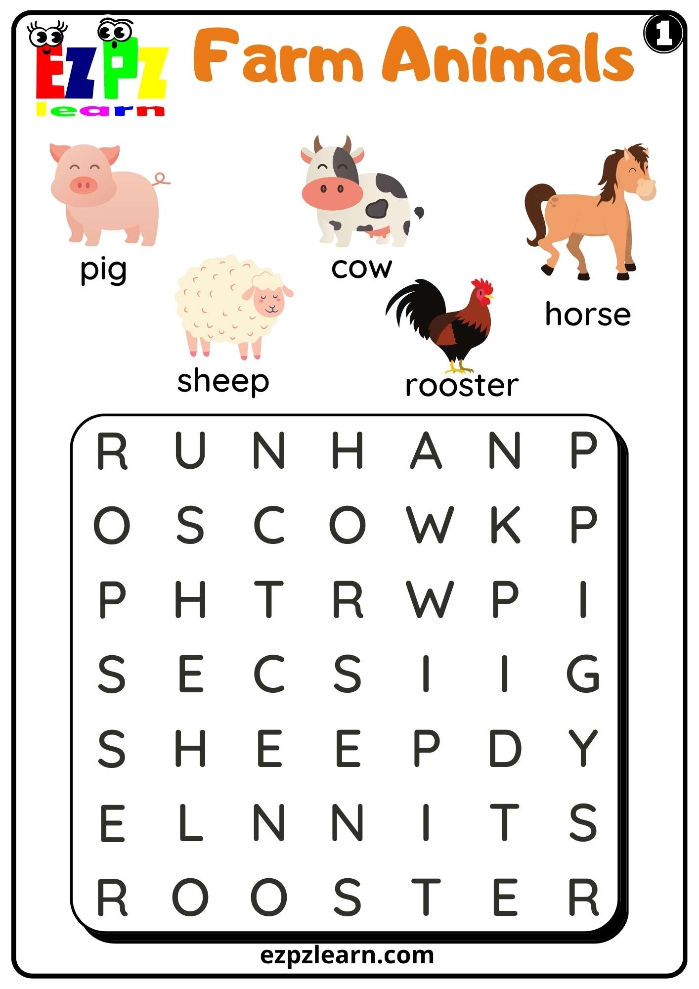 Animal Word Search Free