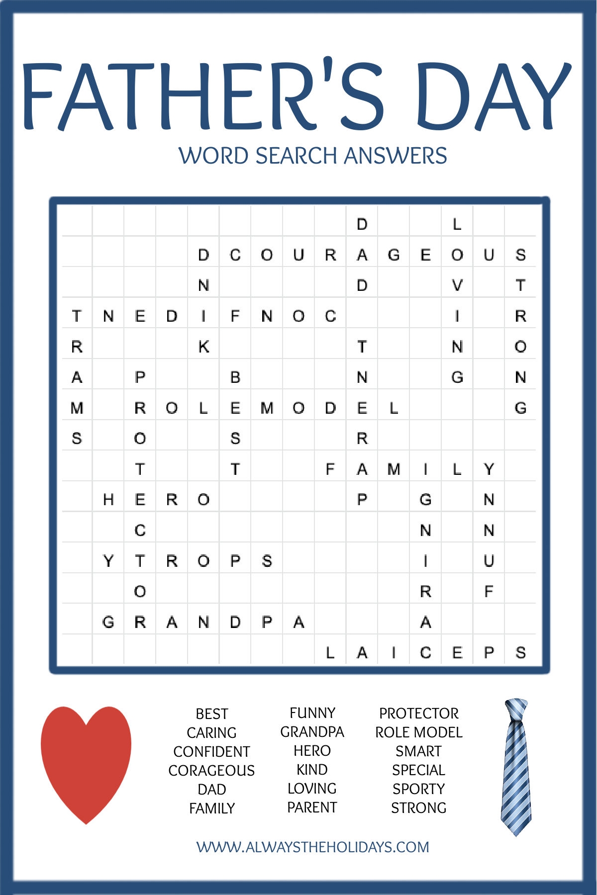 Biblical Father's Day Word Search