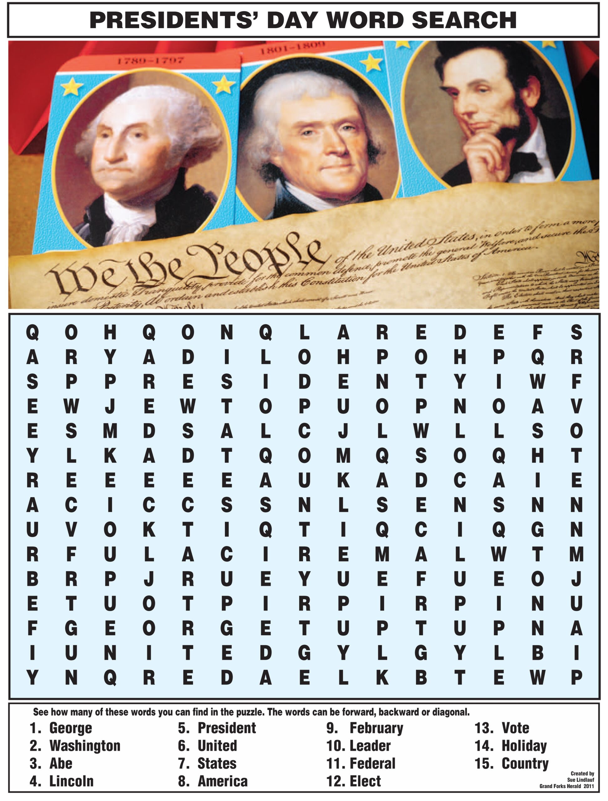 Find The President In This Word Search Northern News Find The President In This Word Search Northern News