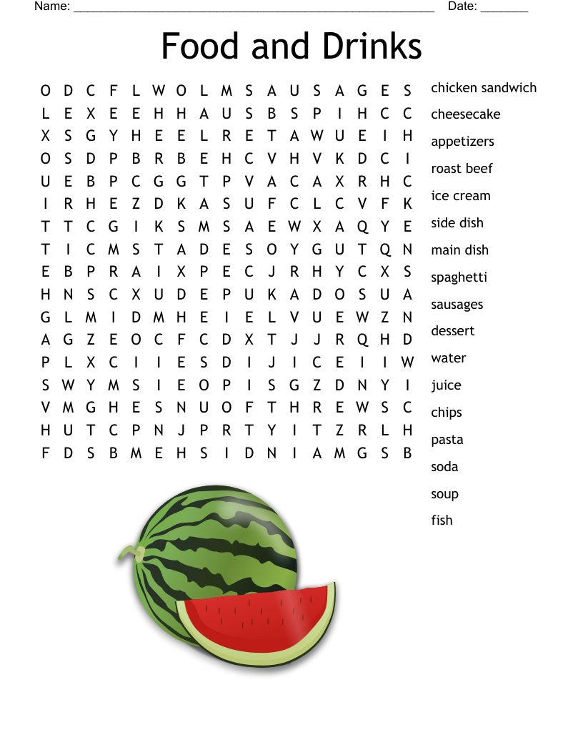 Food Word Search WordMint Food Word Search WordMint