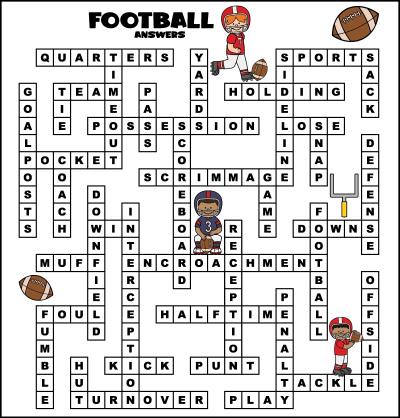 Football Fill In Word Puzzles Tree Valley Academy