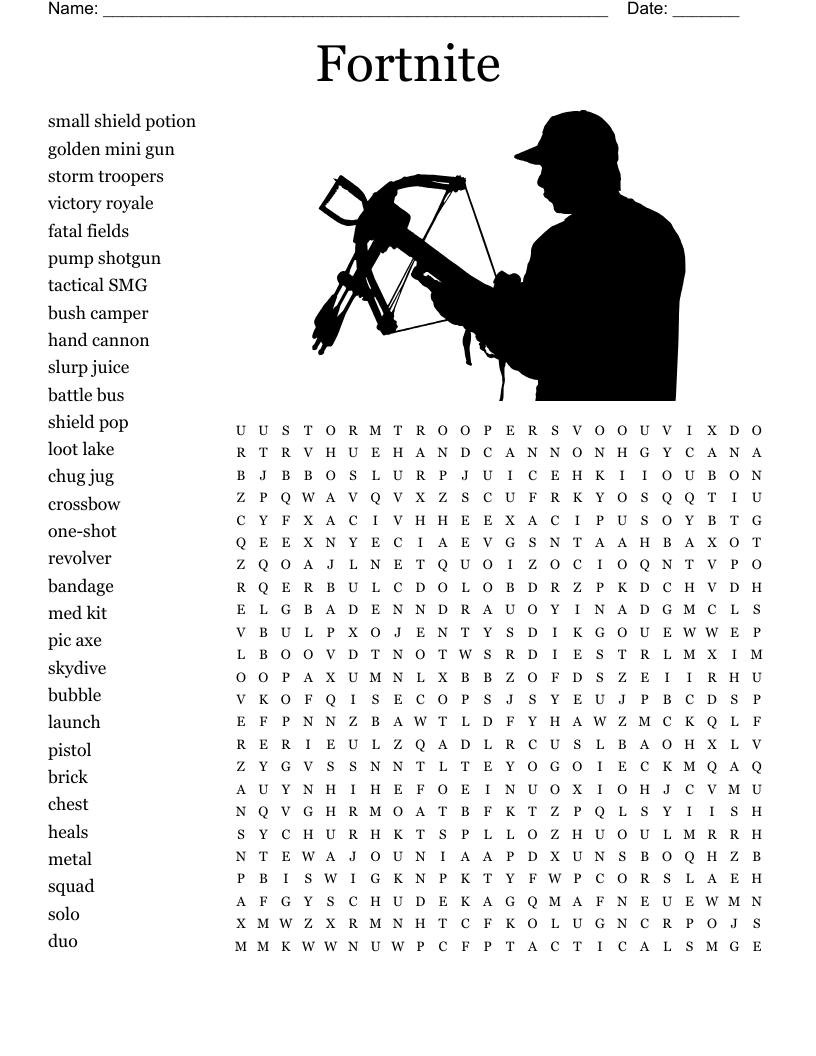 Fortnite Skins Word Search WordMint