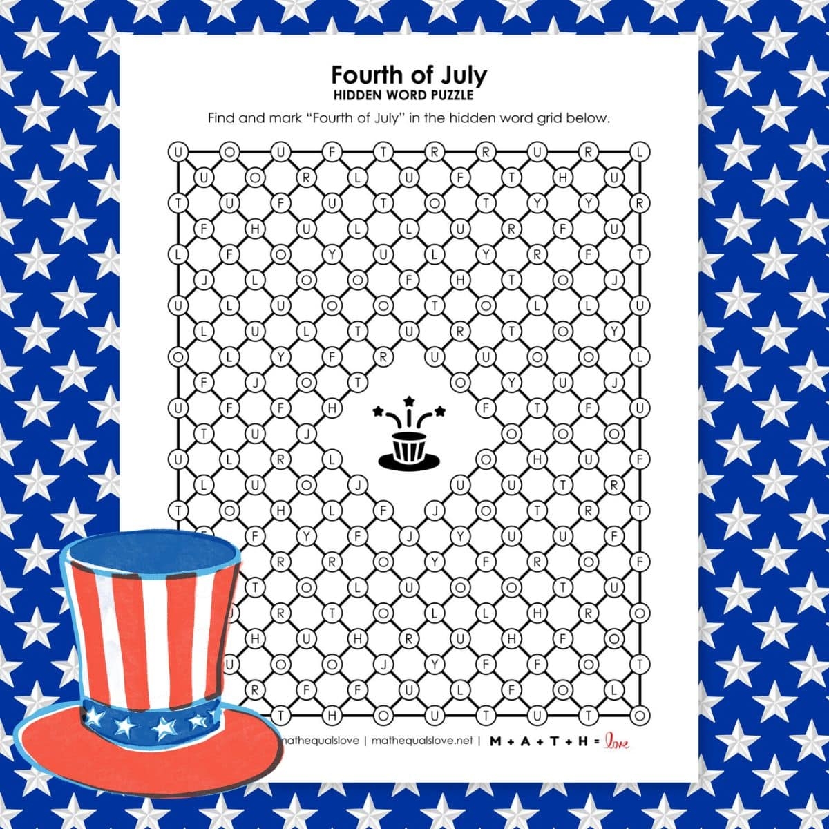 Fourth Of July Hidden Word Puzzle Free PDF 