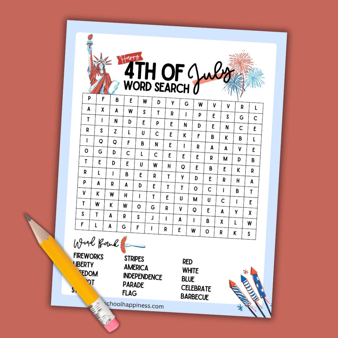 Free 4th Of July Word Search Printable For Kids 