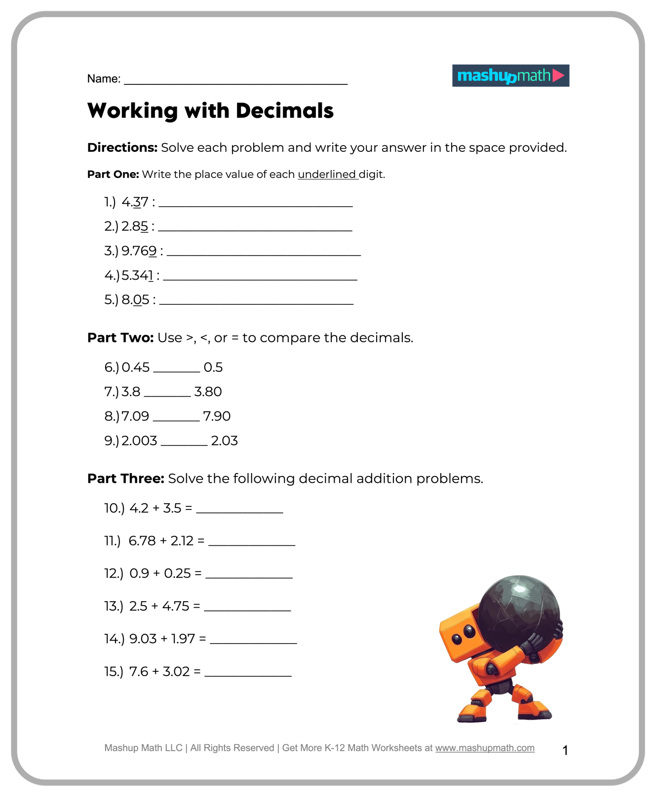 5th Grade Math Word Search Printable