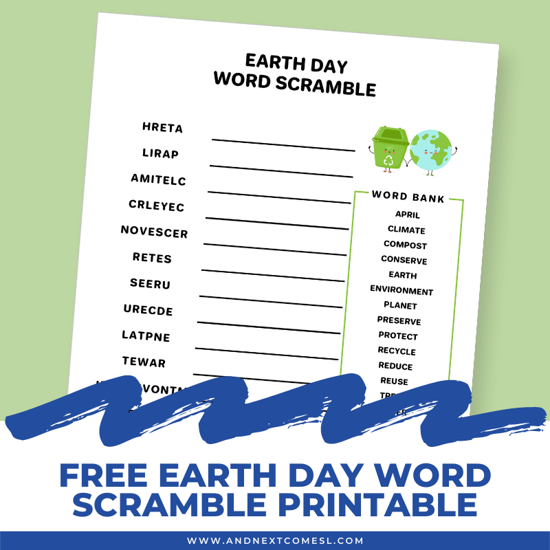 Free Printable Earth Day Word Search