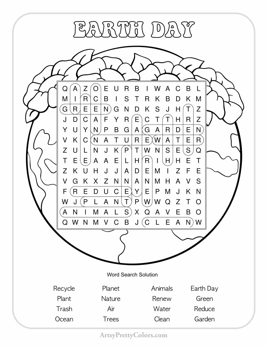 Free Earth Day Word Search Puzzles Celebrate The Planet Artsy Pretty Colors
