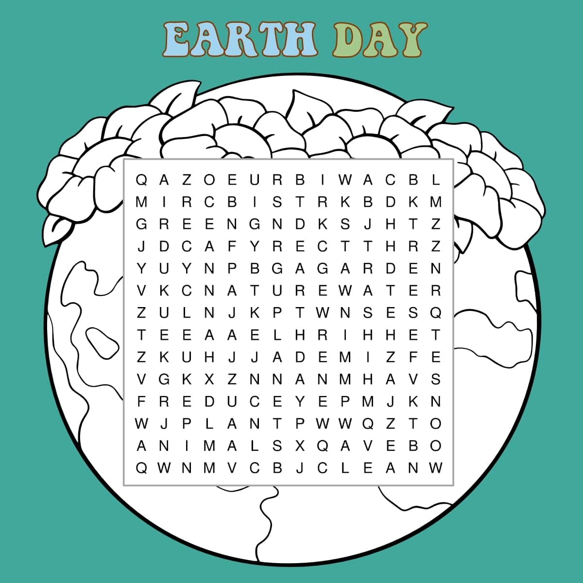 Earth Word Search Printable