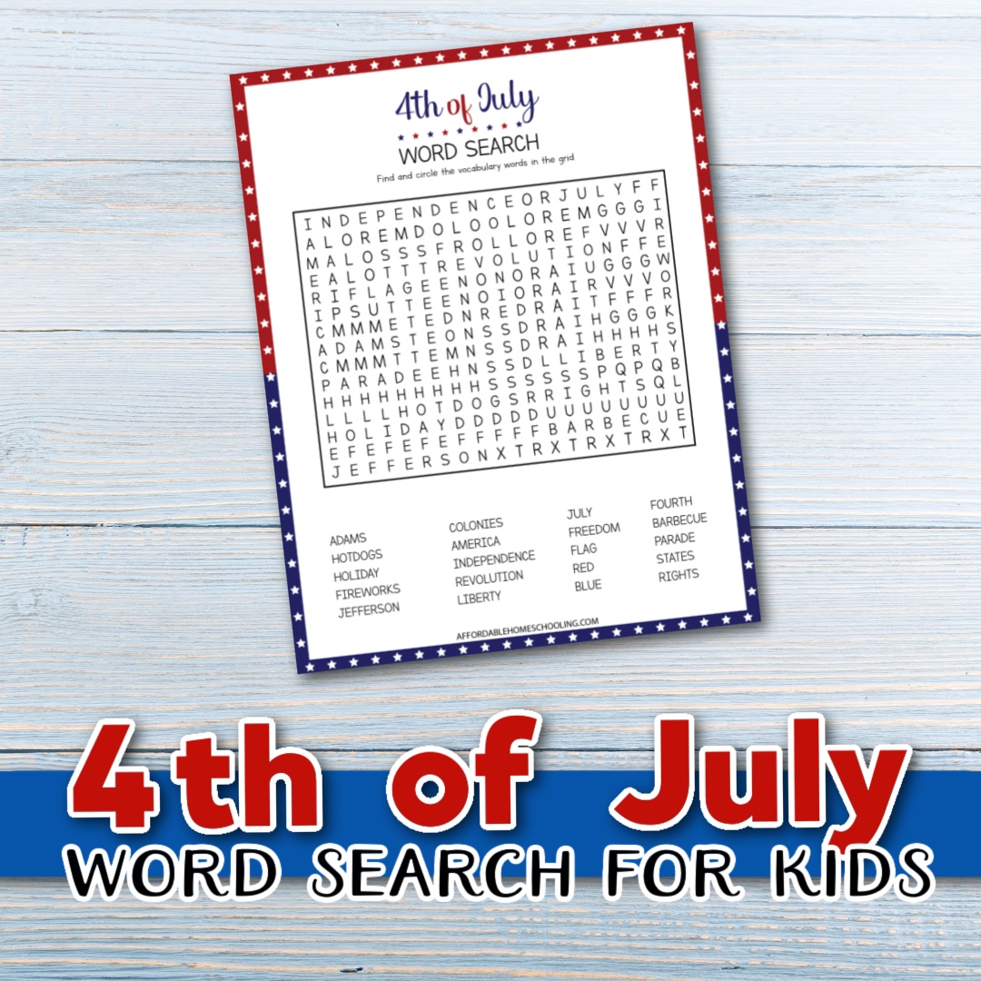 Fourth Of July Word Search Printable
