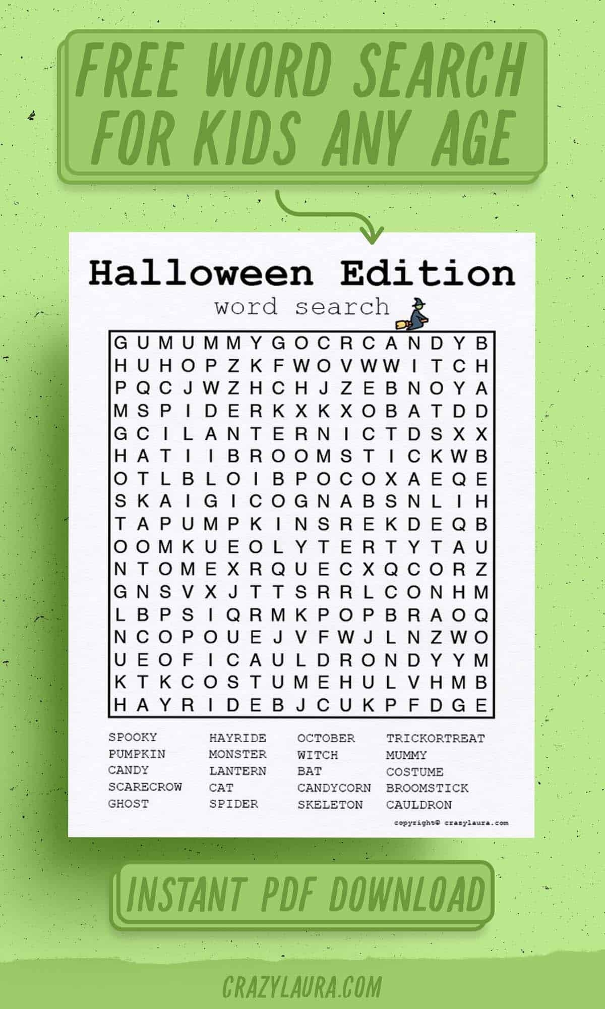 Halloween Word Search Printable Pdf