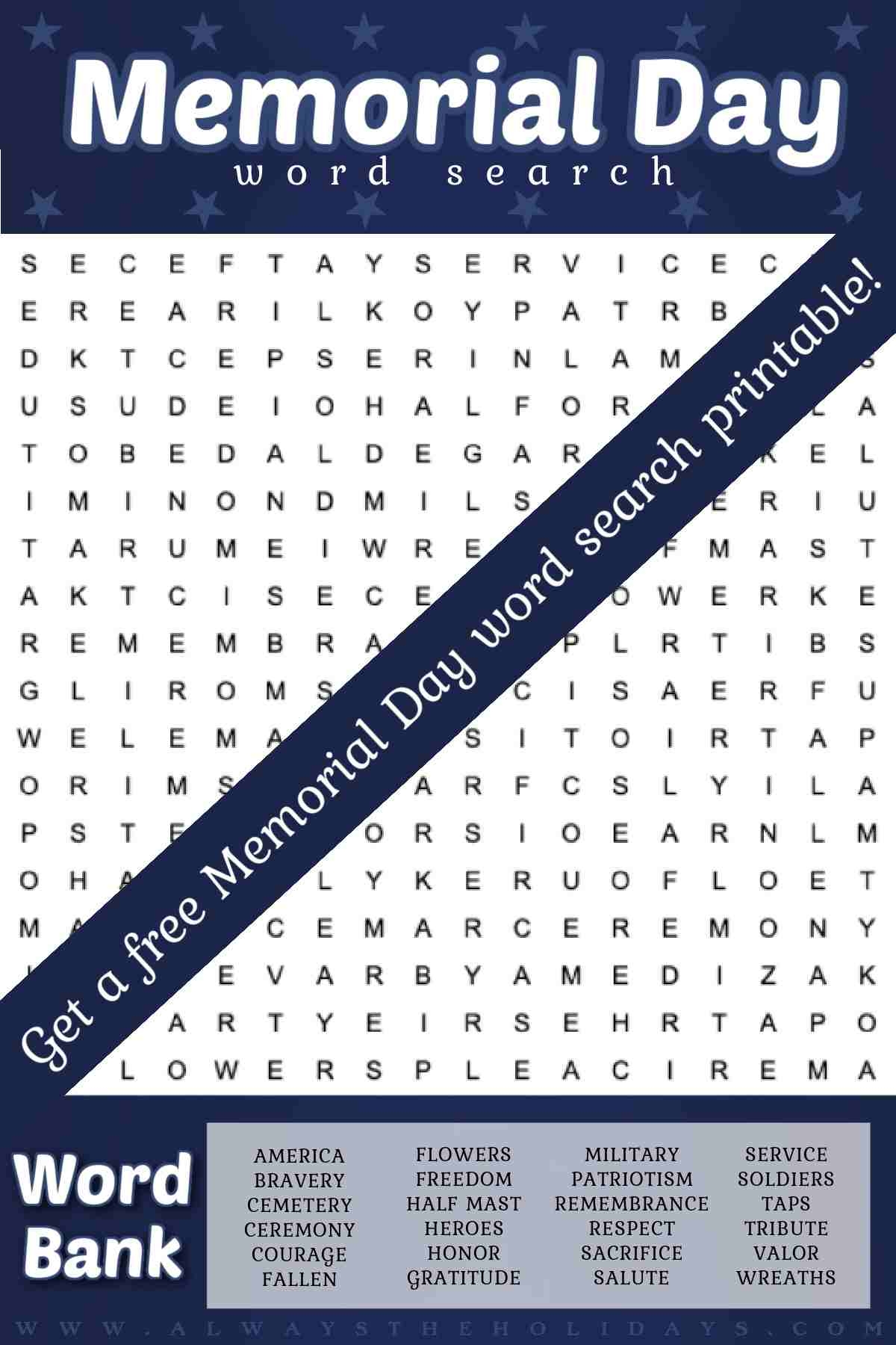 Word Search Memorial Day