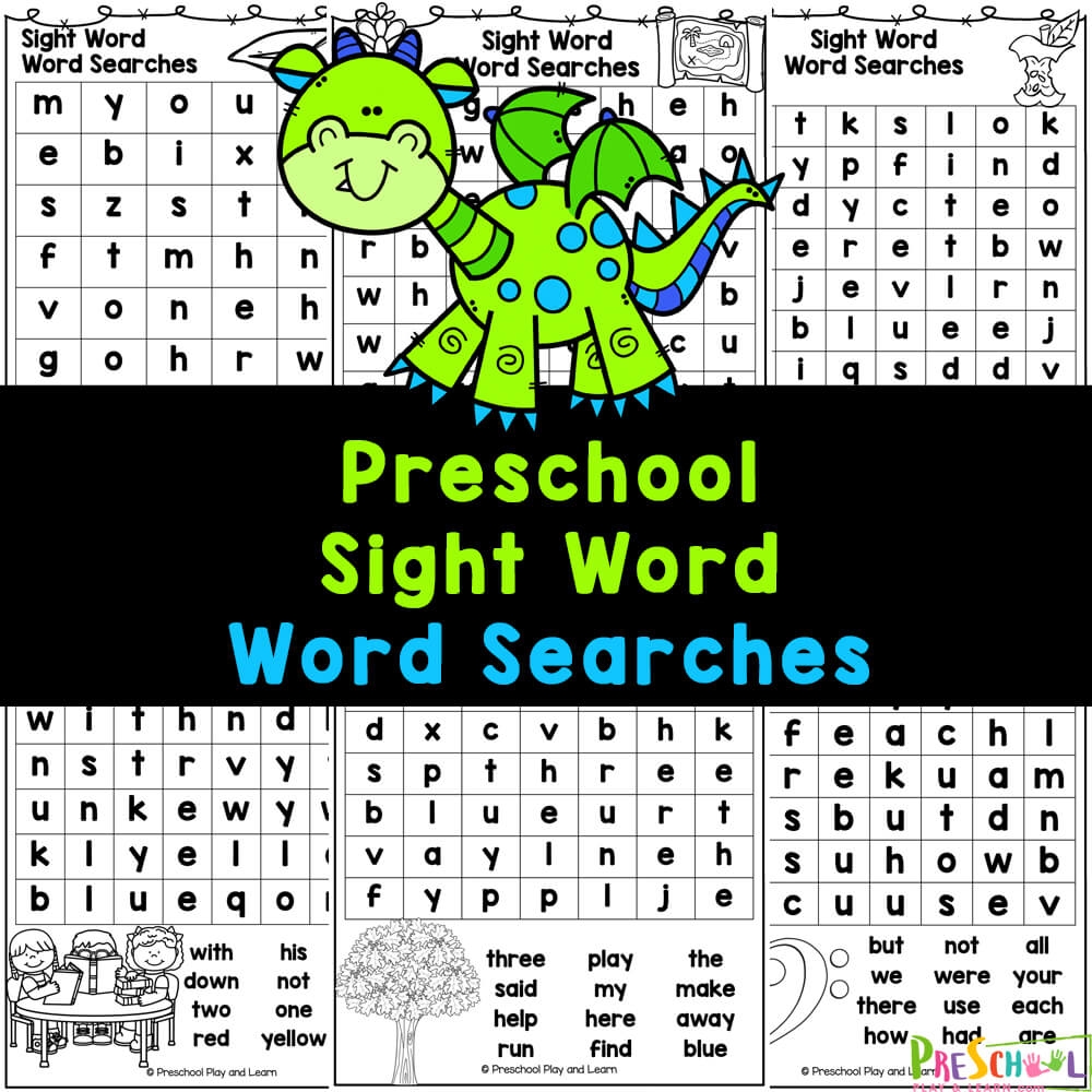 FREE Preschool Word Searches Fun Sight Word Worksheets Worksheets Library