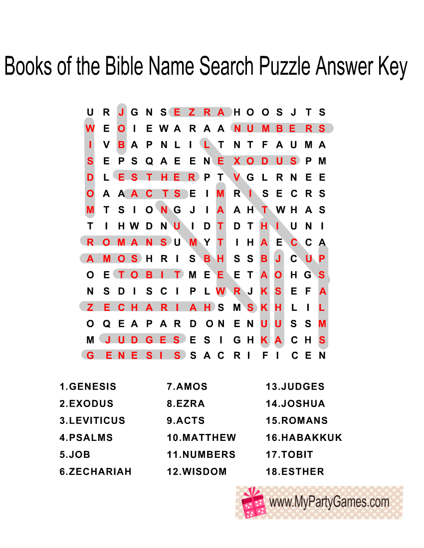 Free Printable Bible Word Search Puzzles With Answer Key Free Printable Bible Word Search Puzzles With Answer Key